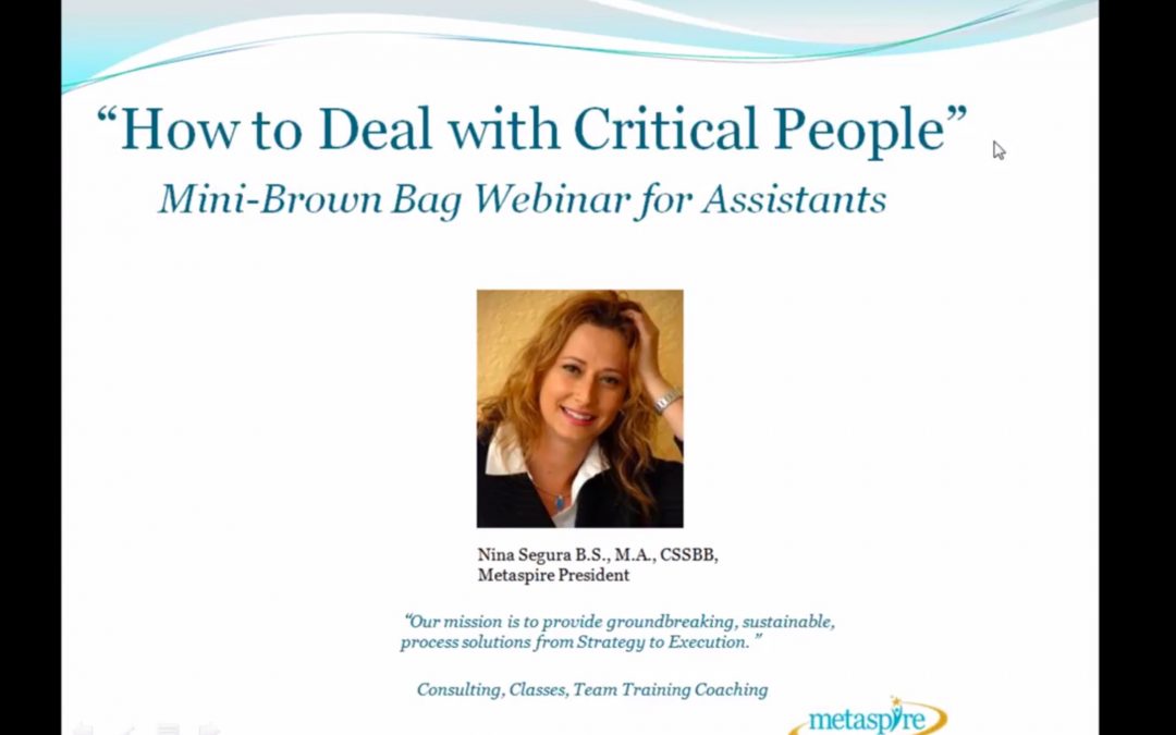 How To Deal With Critical People Webinar